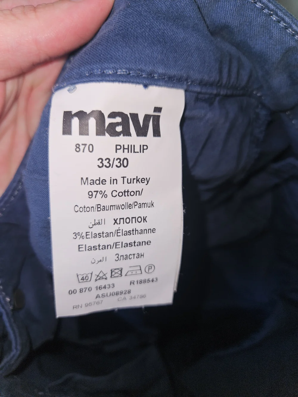 Mavi Blue Cotton Chino Pants 33x30